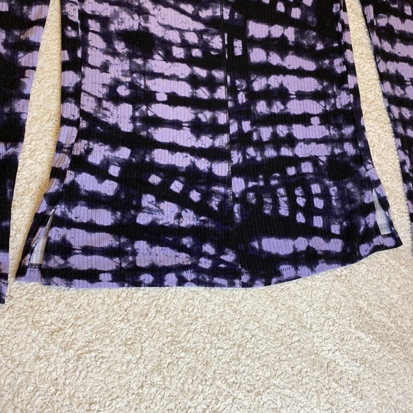 Rock & republic womens shirt tie-dye black purple snap button ribbed XS - Picture 11 of 16